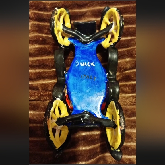 Vintage Capodimonte Ceramic Old Car Buick from Italy Hand Painted - Picture 8 of 9